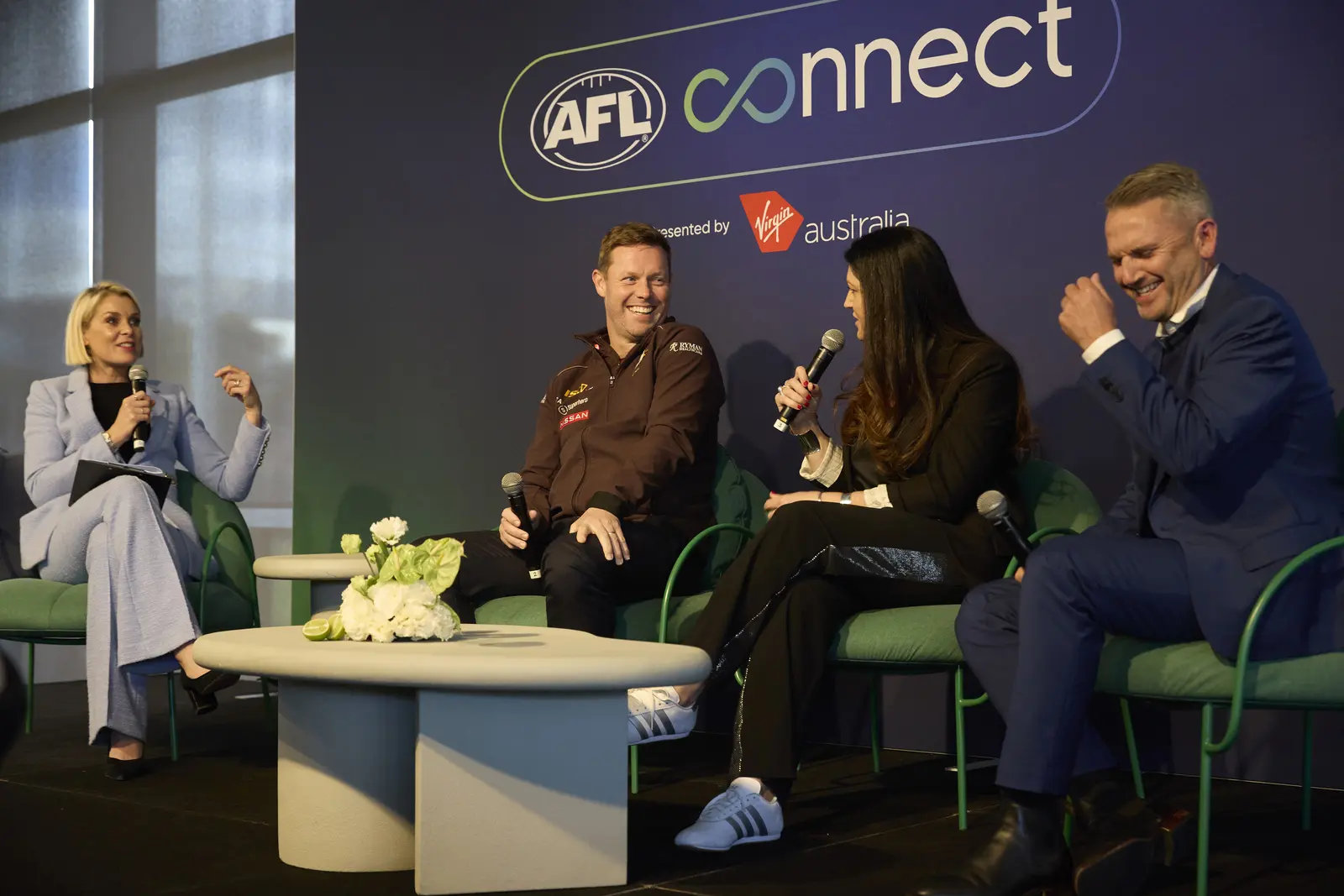 AFL Connect panel on stage at a member event